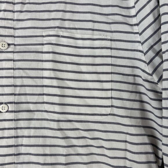 Lululemon Commission Shirt Mens Large L White Long Sleeve Button Up Striped - Picture 2 of 7